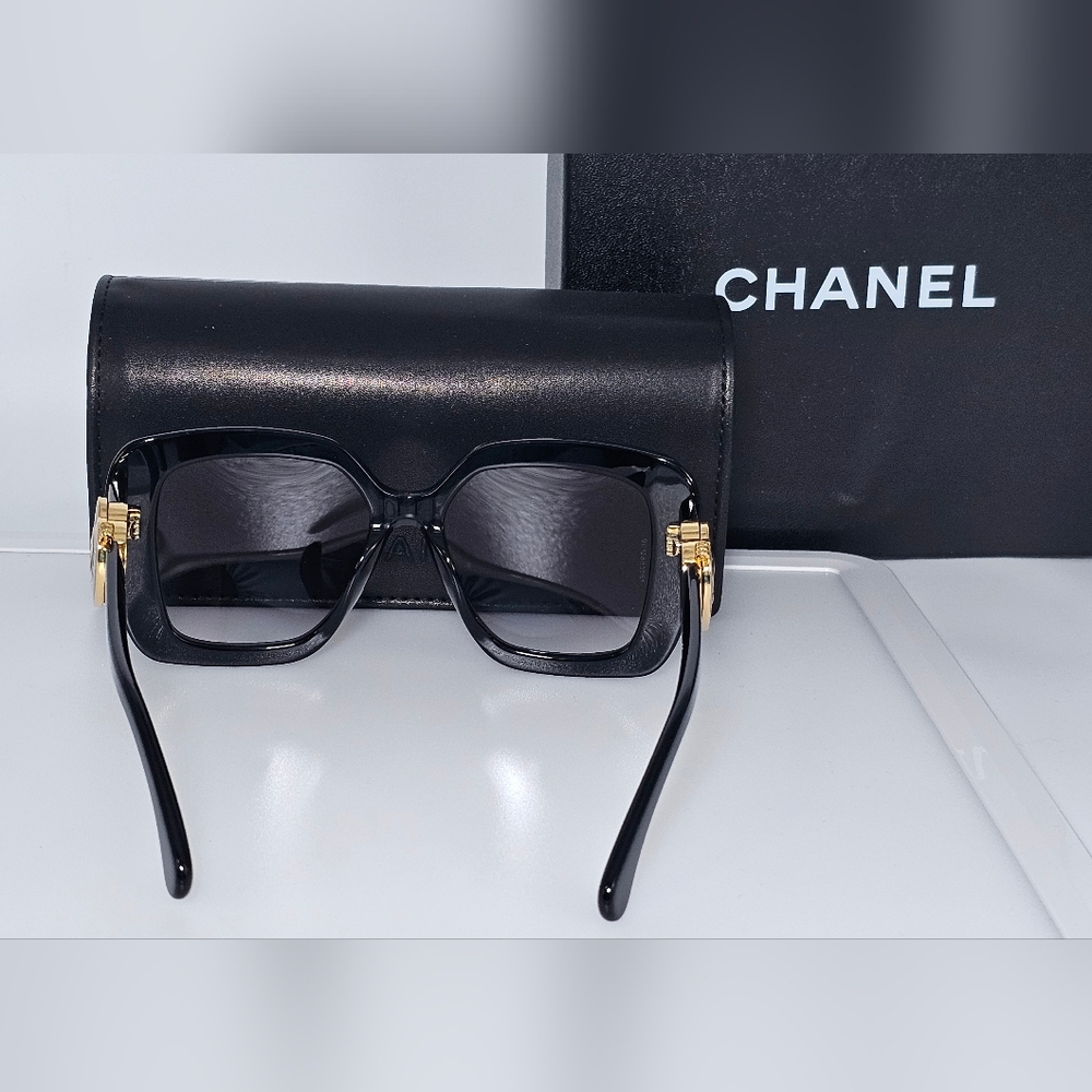 Chanel CH5518A c622 Black and Gold Women's Sunglasses - Picture 5 of 11